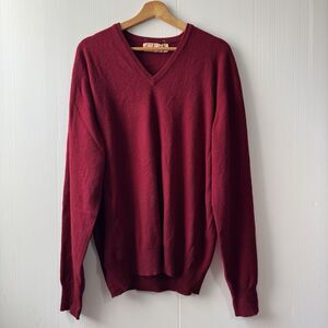 VTG HOGG Of HAWICK Of Scotland 100% Cashmere Red Long Pullover Sweater L Or XL ?